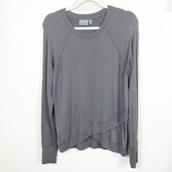 ATHLETA Asymmetric Grey Long Sleeve Top Size XS - Picture 1 of 7
